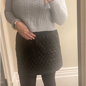 BCBG Max Azria quilted faux leather mini skirt with pockets!